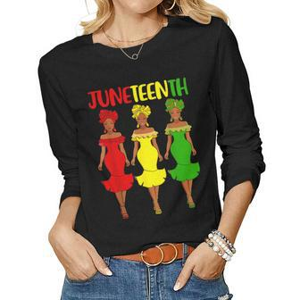Junenth Is My Independence Day Afro Melanin Black Women Women Long Sleeve T-shirt | Mazezy
