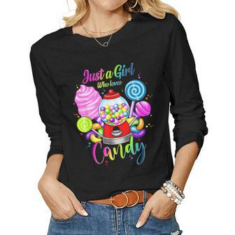 Just A Girl Who Loves Candy Rainbow Sweets Tester Women Long Sleeve T-shirt | Mazezy