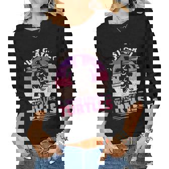 Just A Girl Who Loves Turtles Lovers Sea Turtle Girls Turtle Women Long Sleeve T-shirt | Mazezy