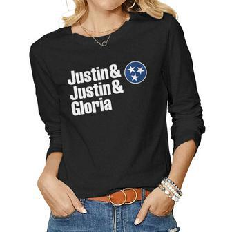 Womens Justin & Justin & Gloria Three Tennessee Freedom Of Speech Women Long Sleeve T-shirt | Mazezy