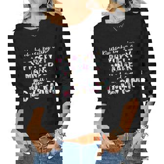 Kinda Busy Property Manager And Dog Mom Women Long Sleeve T-shirt | Mazezy