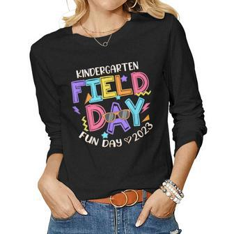 Kindergarten Field Day Fun Day 2023 Kids Boys Girls Teachers Women Long Sleeve T-shirt | Mazezy