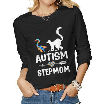 Lemurs Autism Step Mom Love Autism Awareness Women Graphic Long Sleeve T-shirt | Seseable UK