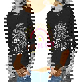 Leopard Rainbow Born On Pi Day Birthday Women Girls Kids Women Long Sleeve T-shirt | Mazezy