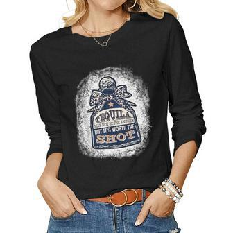 Leopard Tequila May Not Be The Answer But Its Worth A Shot Women Long Sleeve T-shirt | Mazezy