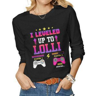 I Leveled Up To Lolli Future Mom Level Unlocked Est 2023 Women Long Sleeve T-shirt