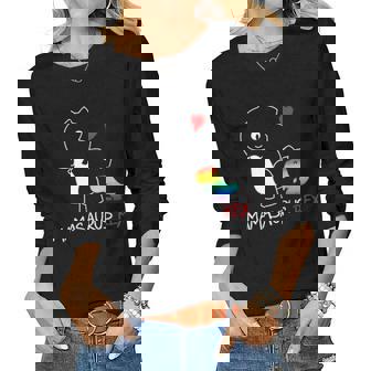 Lgbt Mom Saurus Rex Mamasaurus Women Graphic Long Sleeve T-shirt - Seseable