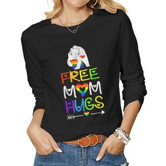 Lgbtq Pride Mama Bear Free Mom Hugs Women Long Sleeve T-shirt | Mazezy