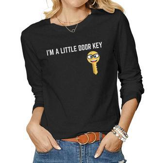 Im A Little Door Key Nerdy Bad Dorky Mom Dad Kids Pun Women Long Sleeve T-shirt | Mazezy