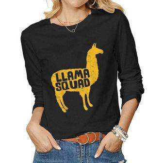 Llama Squad For Boys Girls & Adults Who Love Llamas Women Long Sleeve T-shirt | Mazezy