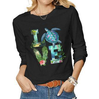 Womens Love Turtle Earth Day Save Planet Environmental Sea Animals Women Long Sleeve T-shirt | Mazezy CA