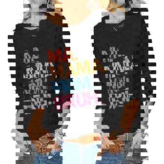 Ma Mama Mom Bruh Mother Mommy Mothers Day Vintage For Mother Women Graphic Long Sleeve T-shirt - Thegiftio