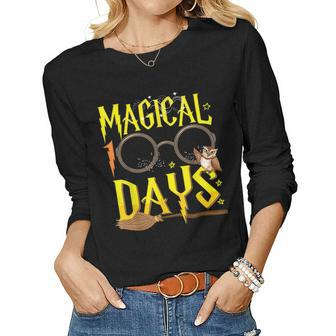 Magical 100 Days Of School Teacher Students Kids Boys Women Graphic Long Sleeve T-shirt - Seseable