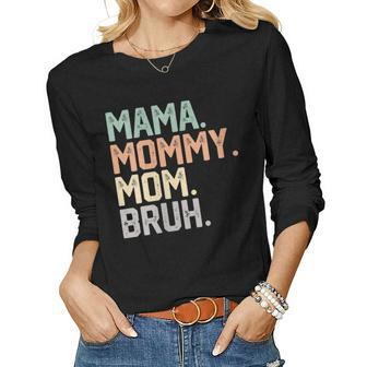 Womens Mama Mommy Mom Bruh 2023 Vintage Mother Women Long Sleeve T-shirt | Mazezy DE