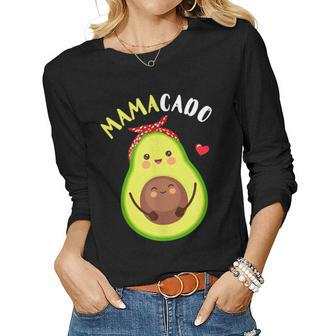 Mamacado Avocado Pregnant Mom Pregnancy Announcement Women Long Sleeve T-shirt | Mazezy