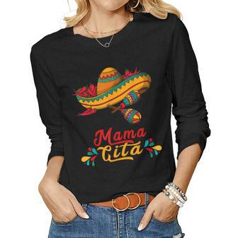 Mamacita Cinco De Mayo Taco Fiesta Mom Mexican Women Long Sleeve T-shirt | Mazezy