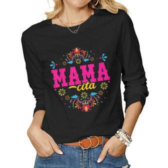 Mamacita First Fiesta Birthday For Women - Cactus Sombrero Women Long Sleeve T-shirt | Mazezy