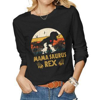 Mamasaurus Rex I Cool Two Kids Mom And Dinasaur Kids Women Long Sleeve T-shirt | Mazezy DE