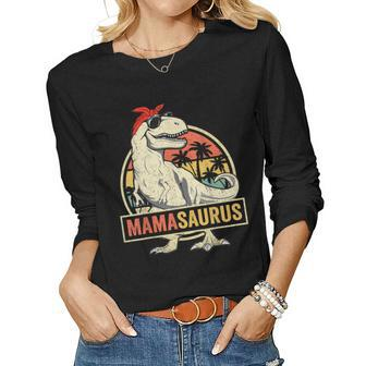 Mamasaurus T Rex Dinosaur Mama Saurus Family Matching Women Women Long Sleeve T-shirt | Mazezy