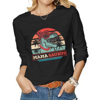 Mamasaurus T-Rex Dinosaur Mama Saurus Family Mothers Women Long Sleeve T-shirt | Mazezy CA