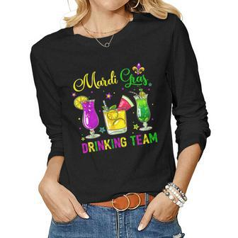 Mardi Gras Party Drinking Team Drunk Carnival Parade Costume V2 Women Graphic Long Sleeve T-shirt - Seseable