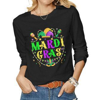 Mardi Gras Party Hat Costume Clothes For Mens Womens Kids Women Graphic Long Sleeve T-shirt - Seseable