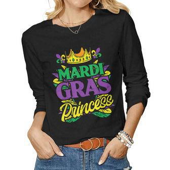 Mardi Gras Princess Funny Mardi Gras Carnival Women Girls V2 Women Graphic Long Sleeve T-shirt - Seseable