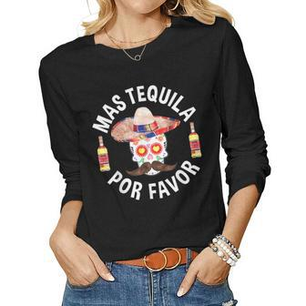 Mas Tequila Por Favor Cinco De Mayo Women Long Sleeve T-shirt | Mazezy