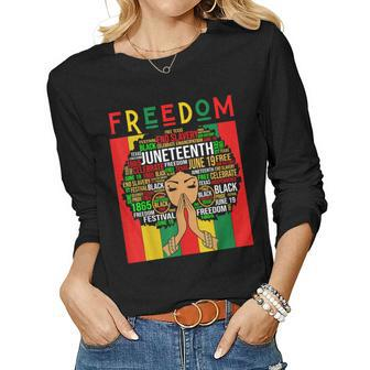 Melanin Black Girl Magic Junenth Freedom Women Girls Mom Women Long Sleeve T-shirt | Mazezy