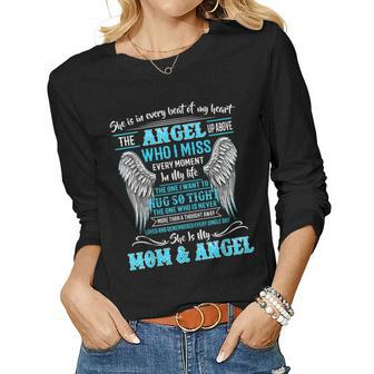 Memory Of Parents In Heaven For Daughter Son Loss Mom Women Long Sleeve T-shirt | Mazezy CA