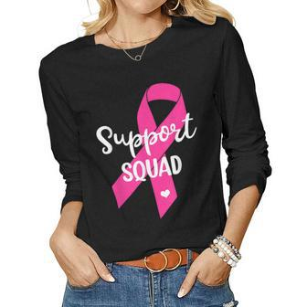 Mens Womens Kids Support Squad Breast Cancer - Support Squad Women Long Sleeve T-shirt | Mazezy DE