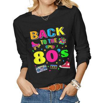 Mens Womens Kids Vintage Retro Back To 80S Graphic Women Long Sleeve T-shirt | Mazezy