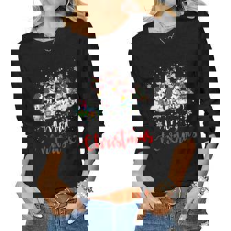 Merry Christmas Dairy Cow Lover Christmas Women Long Sleeve T-shirt | Mazezy