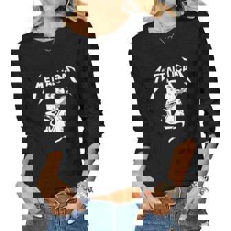 Mettalicat Rock Band Guitar Christmas V2 Women Long Sleeve T-shirt | Mazezy