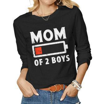 Mom Of 2 Boys Women Long Sleeve T-shirt | Mazezy