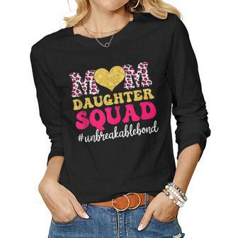 Mom Daughter Squad Leopard Mommy Mama Women Long Sleeve T-shirt | Mazezy