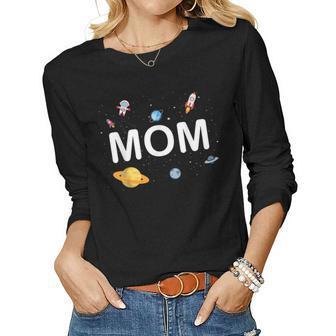 Mom Outer Space Birthday Party Family Boys Girls Women Long Sleeve T-shirt | Mazezy