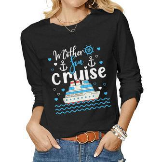 Mother Son Cruise 2023 Family Mom Son Vacation Trip Matching Women Long Sleeve T-shirt | Mazezy