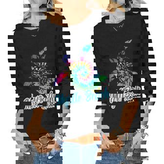 Myrtle Beach Souvenirs Tie Dye Save Sea Turtle S Carolina Women Long Sleeve T-shirt | Mazezy