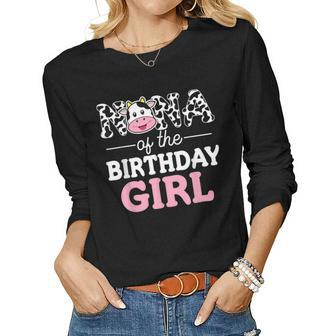 Nana Of The Birthday Girl Farming Cow Family Funny Gifts Women Graphic Long Sleeve T-shirt - Seseable