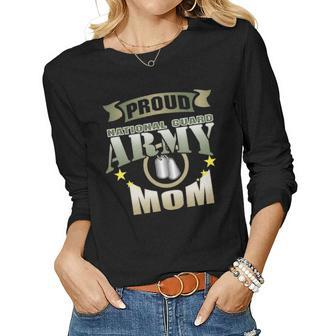 National Guard Mom Proud Army National Guard Mom Gift Women Graphic Long Sleeve T-shirt - Seseable