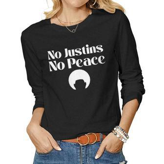Womens No Justins No Peace Three Tennessee Freedom Of Speech Women Long Sleeve T-shirt | Mazezy