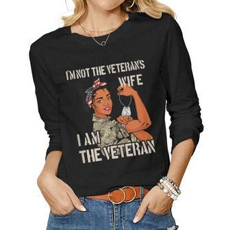 Womens Im Not Veterans Wife Im Veteran Veterans Day Tee Women Long Sleeve T-shirt | Mazezy