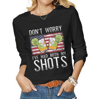 Do Not Worry Ive Had Both My Shots Two Shots Saying Women Long Sleeve T-shirt | Mazezy