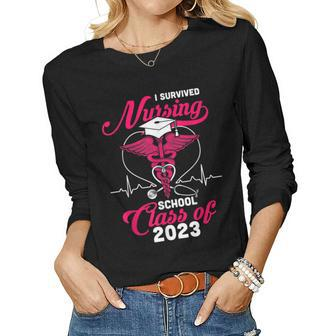 Nurse Grad Class Of 2023 Nursing Graduate Student Rn Lpn Women Long Sleeve T-shirt | Mazezy