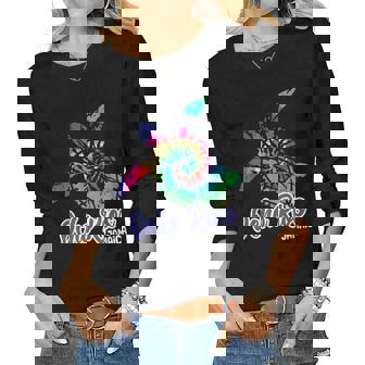 Ocho Rios Souvenirs Jamaica Tie Dye Save Sea Turtle Vacation Women Long Sleeve T-shirt | Mazezy