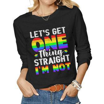 Lets Get One Thing Straight Im Not Lgbt Rainbow Flag Gay Les Women Long Sleeve T-shirt | Mazezy