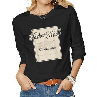 Parker Knoll Napa Valley Wine Vineyard Cute Chardonnay Women Graphic Long Sleeve T-shirt - Thegiftio UK