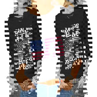 Patriotic Military Veteran American Flag Stand For Men Women Women Graphic Long Sleeve T-shirt | Seseable CA