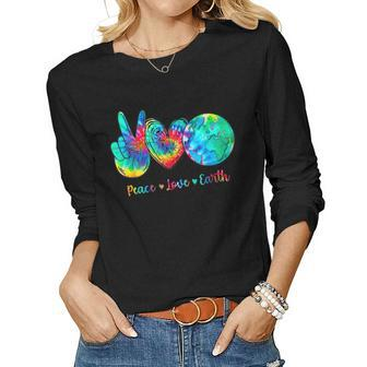 Peace Love Earth Day Tie Dye Hippie Kids Women Love Women Long Sleeve T-shirt | Mazezy